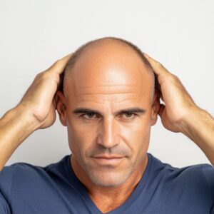 Uomo adulto con problemi caduta capelli 